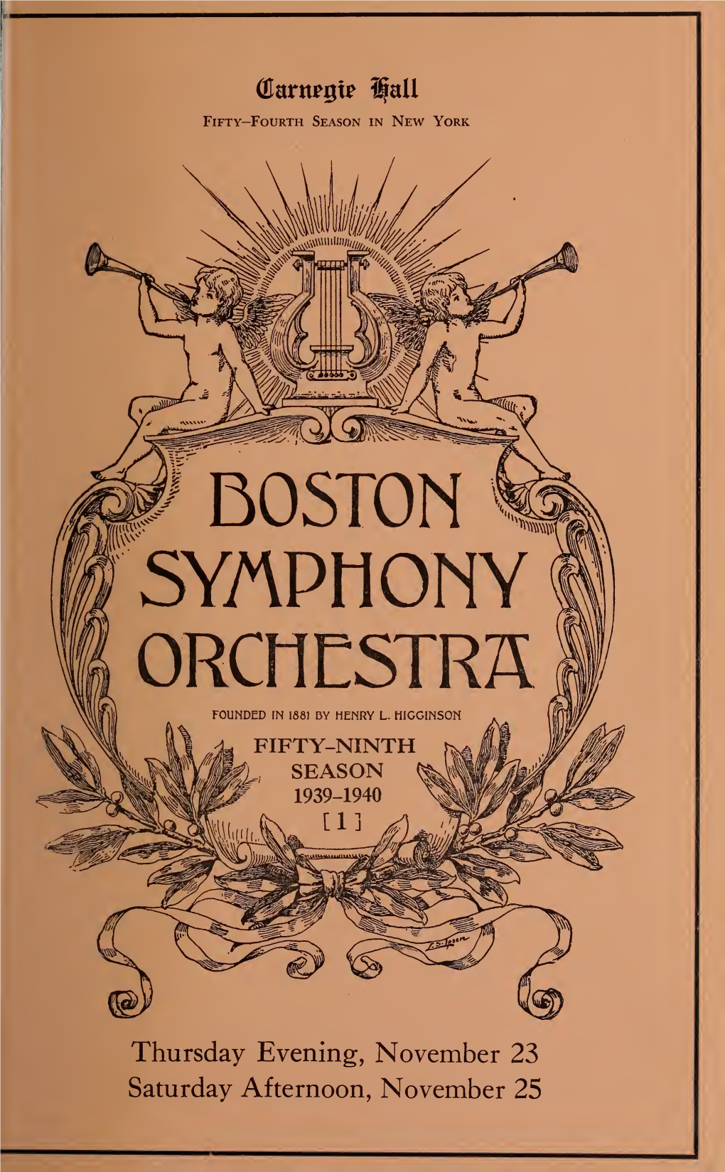 Boston Symphony Orchestra Concert Programs, Season 59,1939-1940, Trip