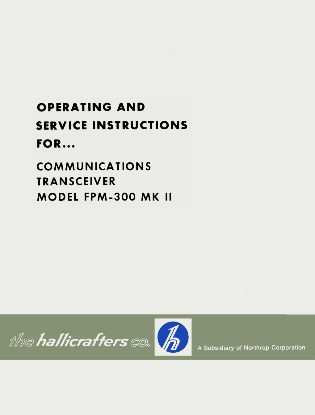 Communications Transceiver Model Fpm-300 Mk Ii