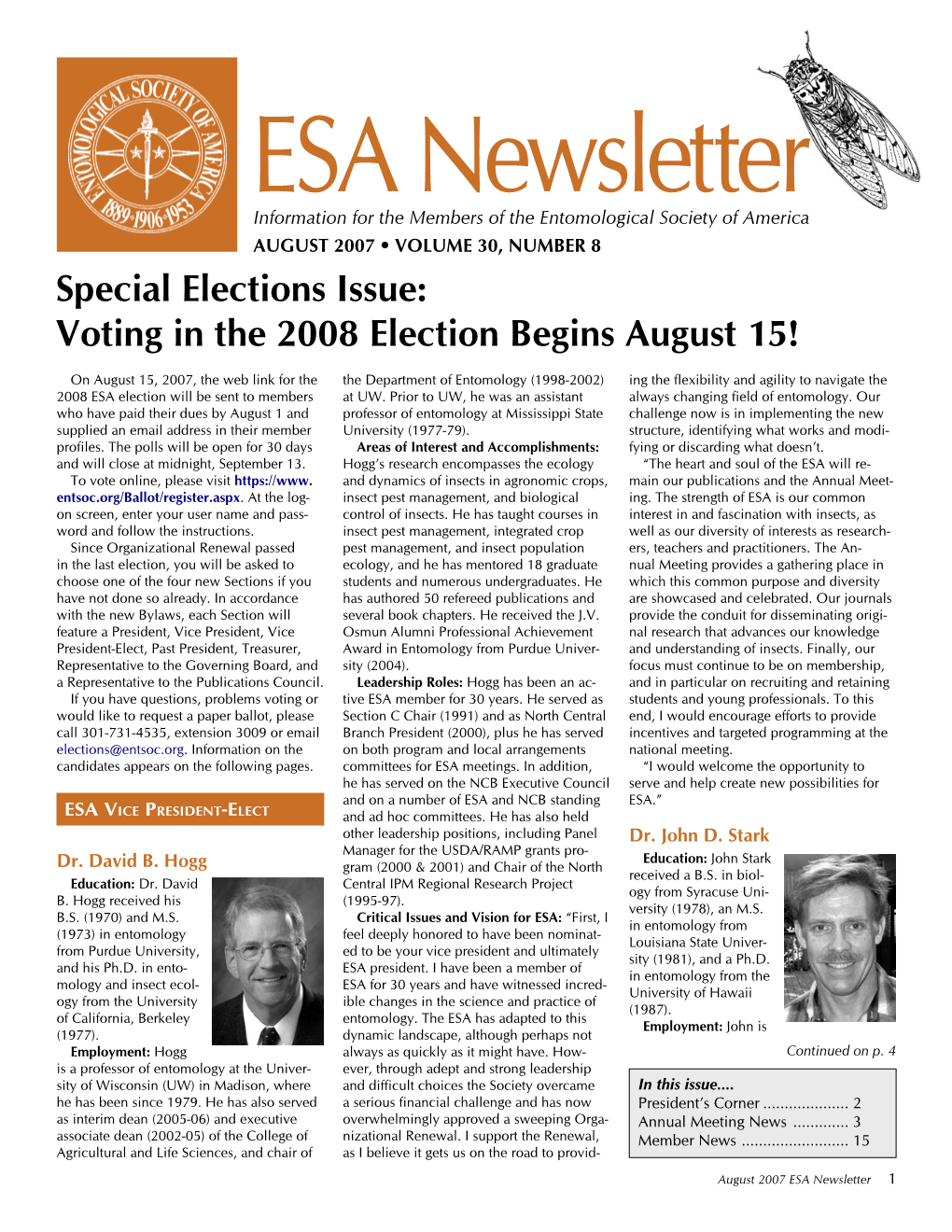 Special Elections Issue: Voting in the 2008 Election Begins August 15!