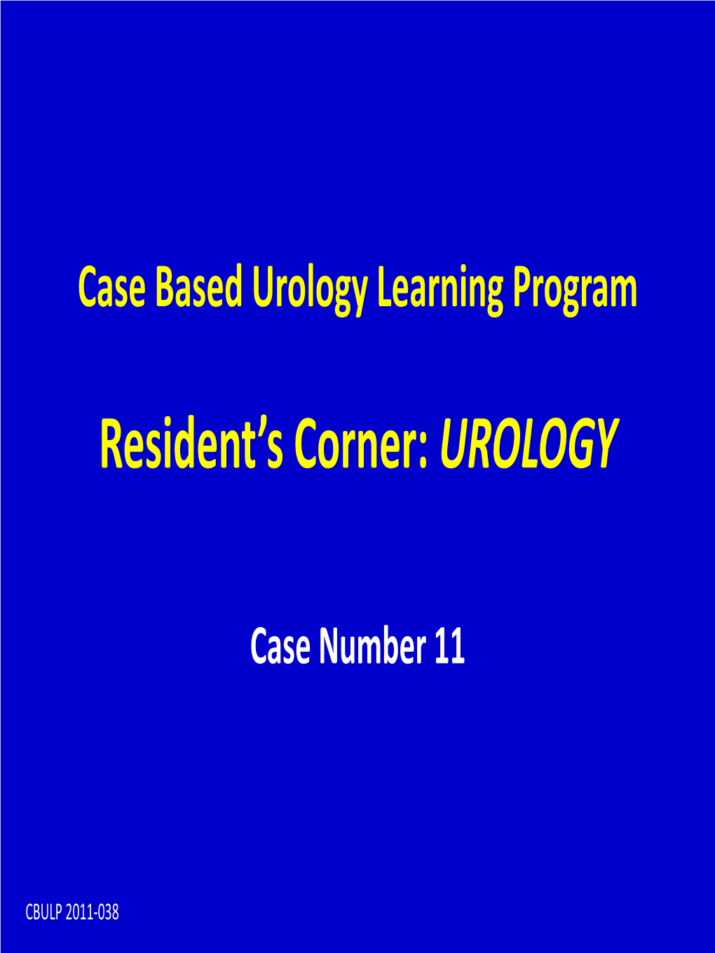 Case Based Urology Learning Program