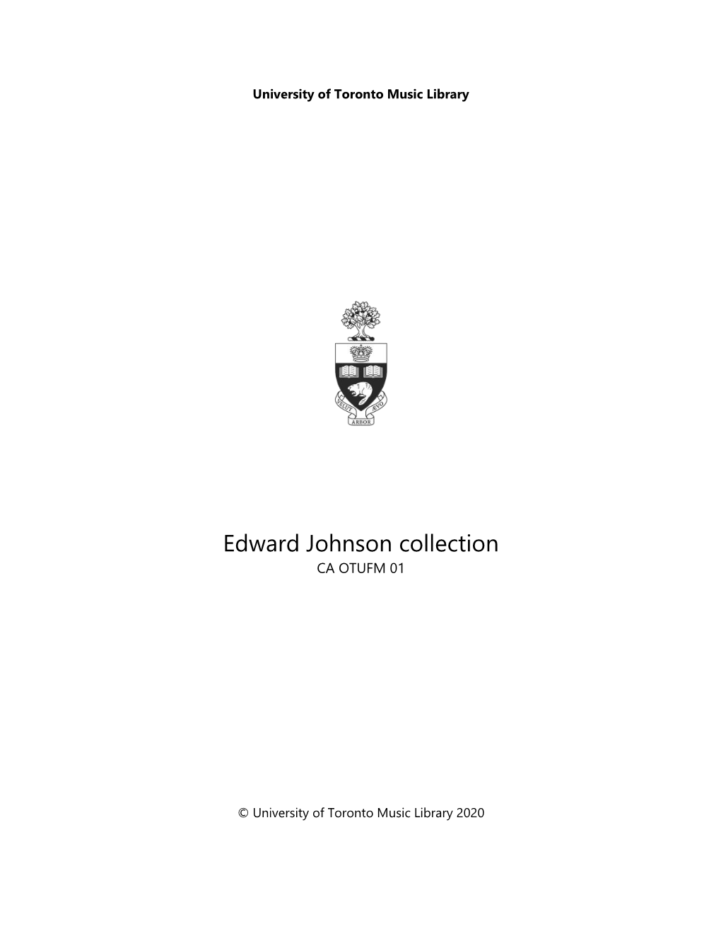 Edward Johnson Collection CA OTUFM 01