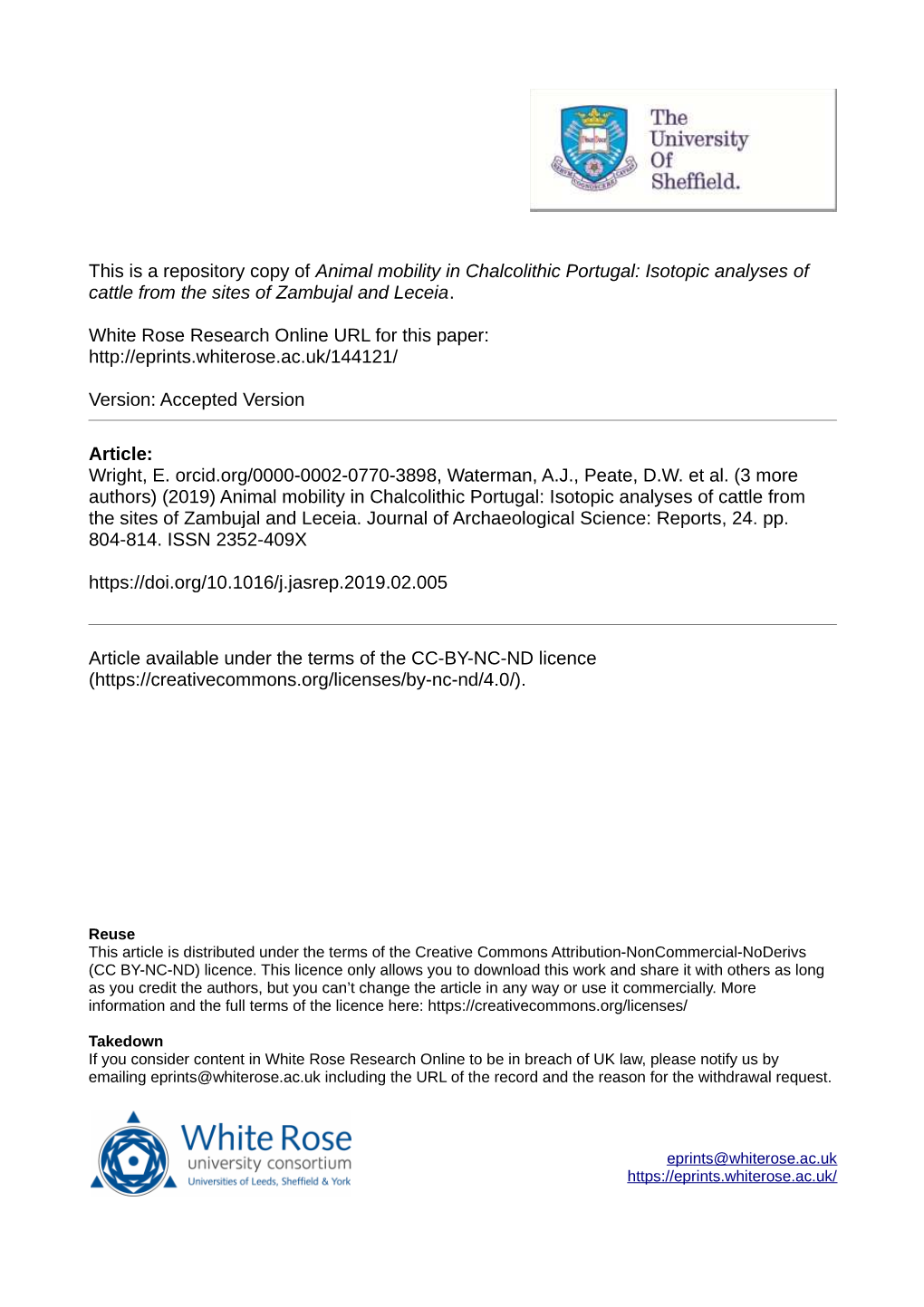 Isotopic Analyses of Cattle from the Sites of Zambujal and Leceia