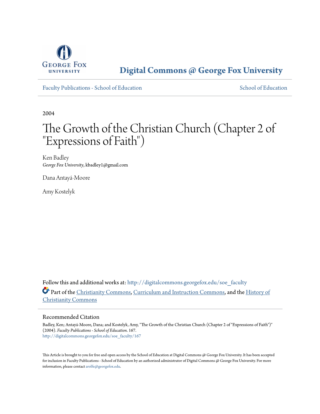 The Growth of the Christian Church (Chapter 2 of 