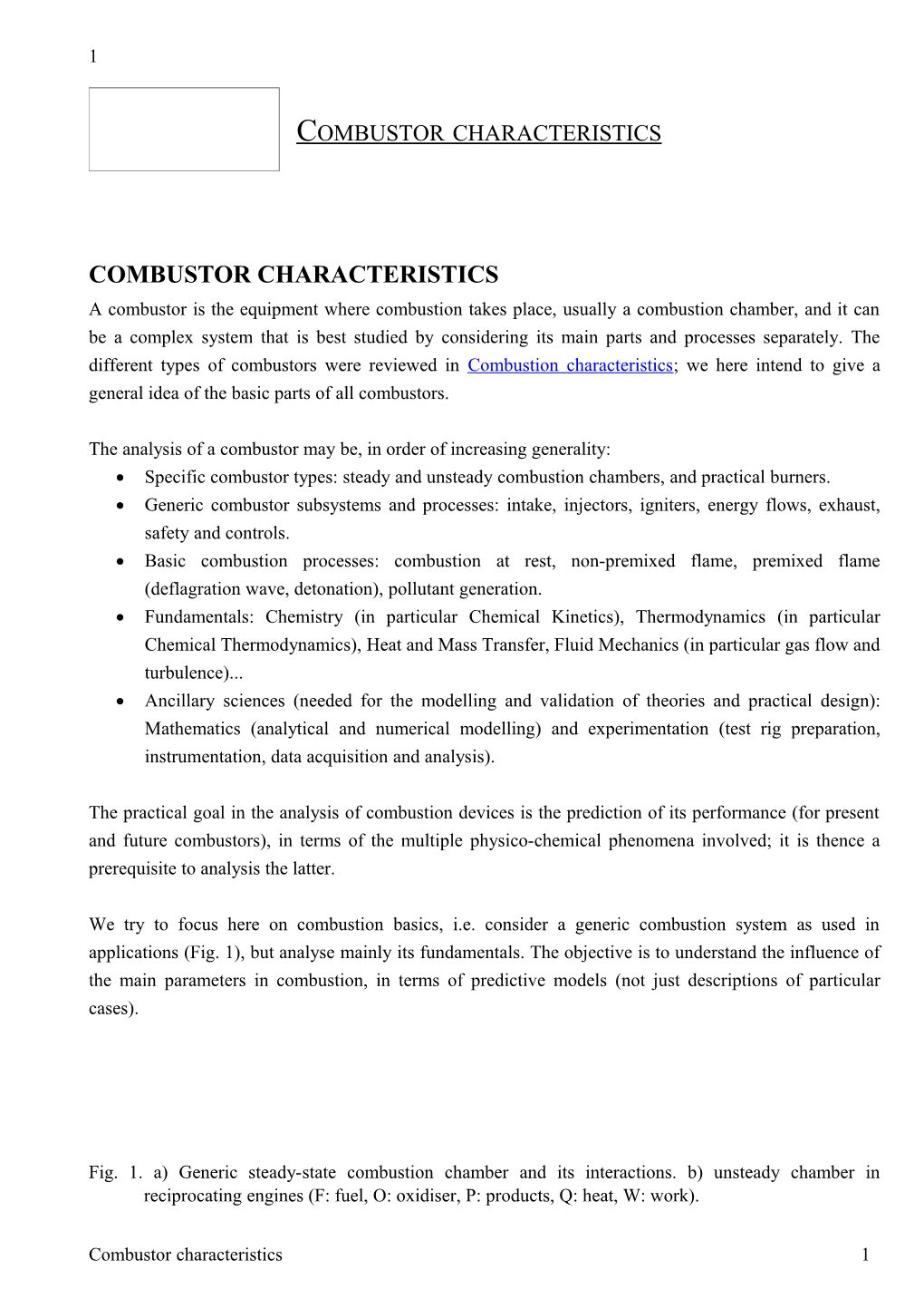 Combustor Characteristics 1