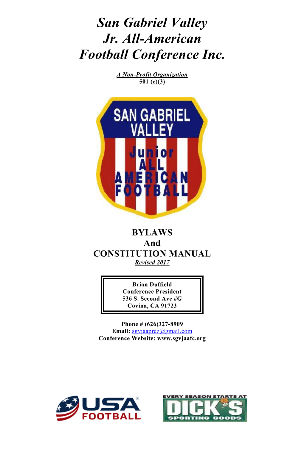 San Gabriel Valley Jr. All-American Football Conference Inc