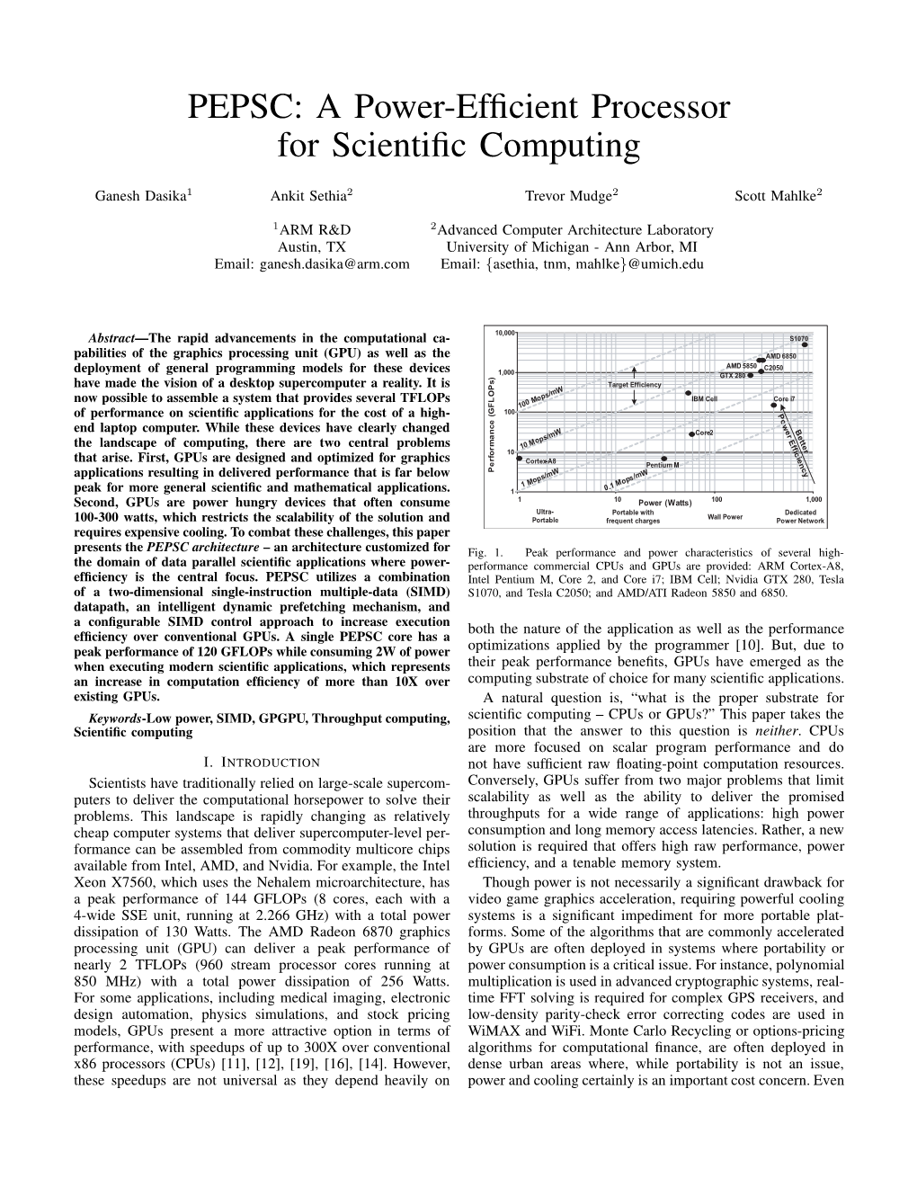 PEPSC: a Power-Efficient Processor for Scientific Computing