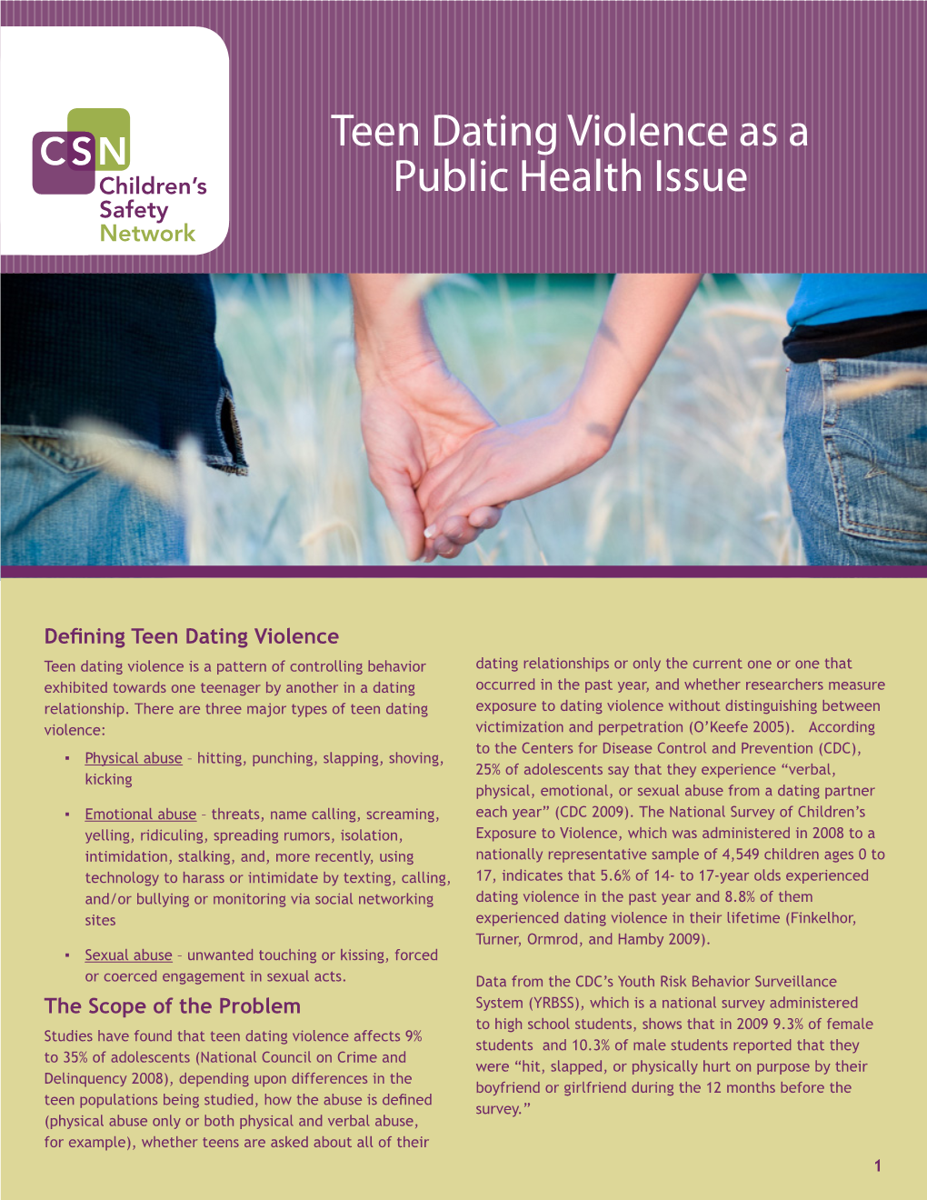 Teen Dating Violence As a Public Health Issue