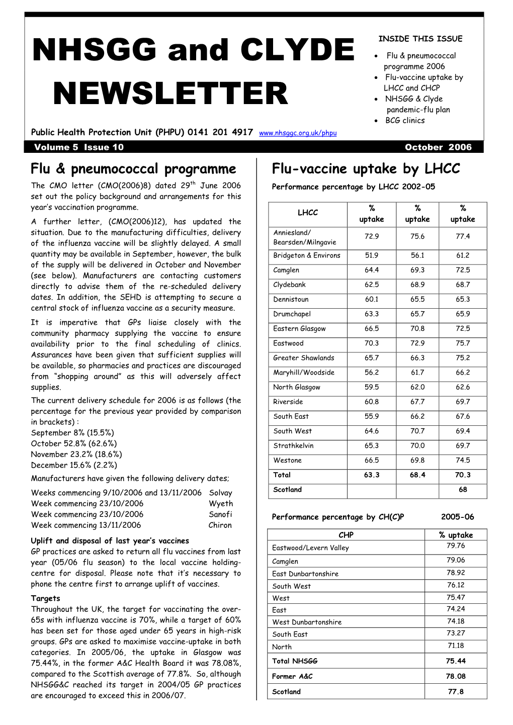 NHSGG and CLYDE NEWSLETTER