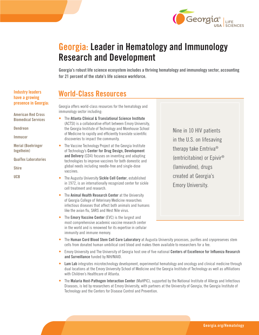 Georgia: Leader in Hematology and Immunology Research and Development