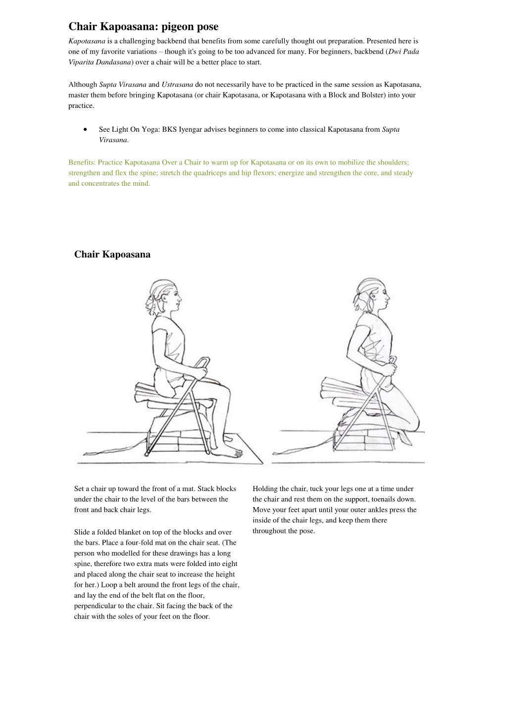 Chair Kapotasana-Pigeon Pose