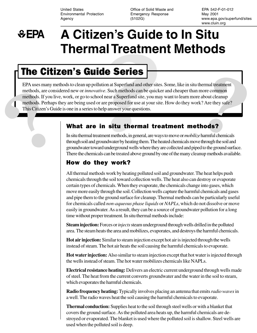 In Situ Thermal Treatment Methods