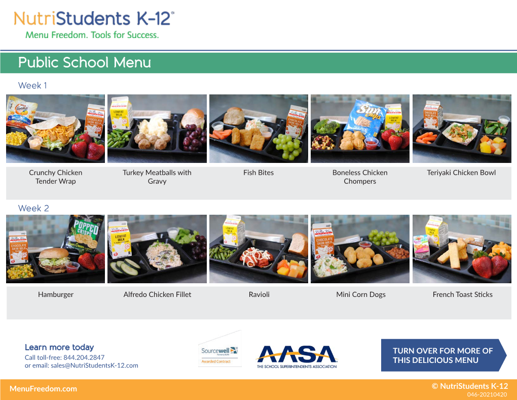 Public School Menu