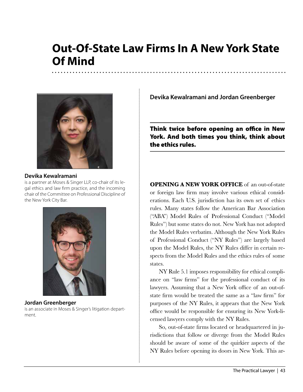 Out-Of-State Law Firms in a New York State of Mind