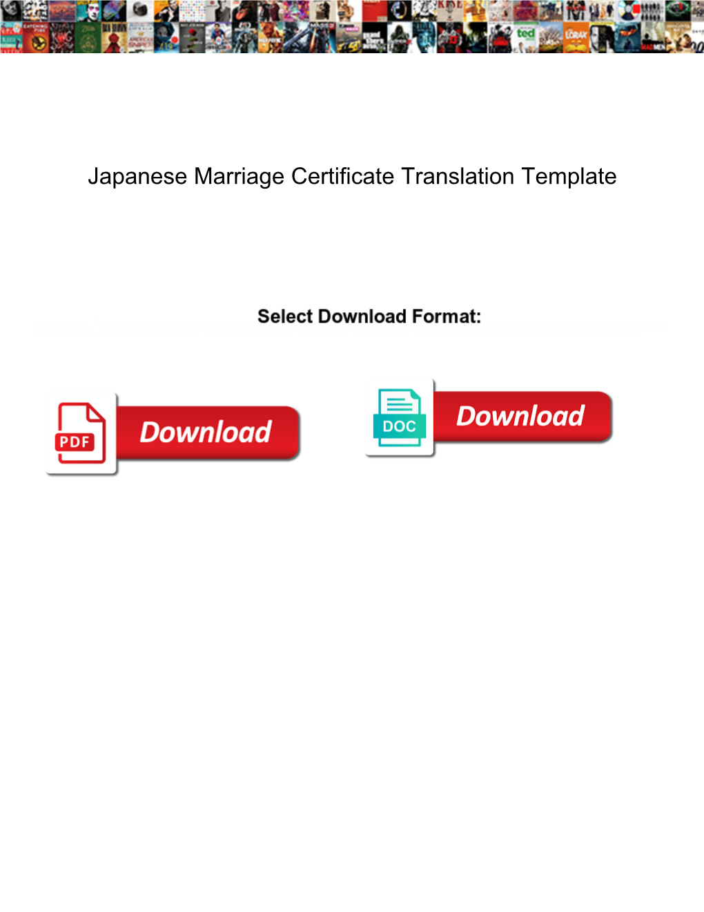 Japanese Marriage Certificate Translation Template
