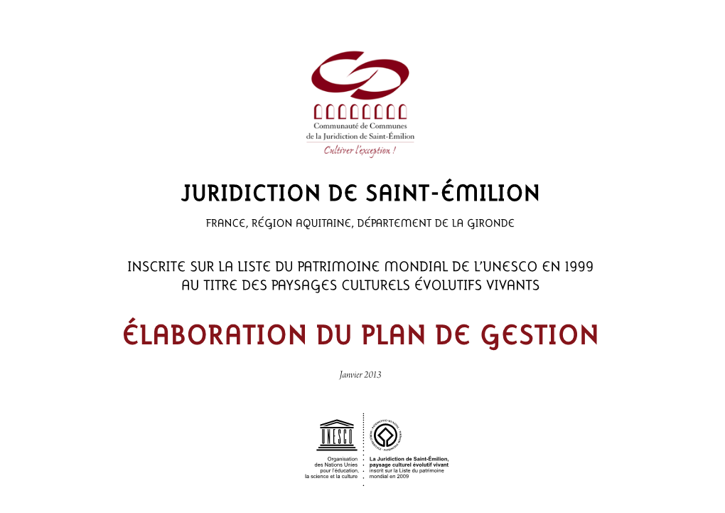 Plan De Gestion, Juridiction De Saint-Émilion