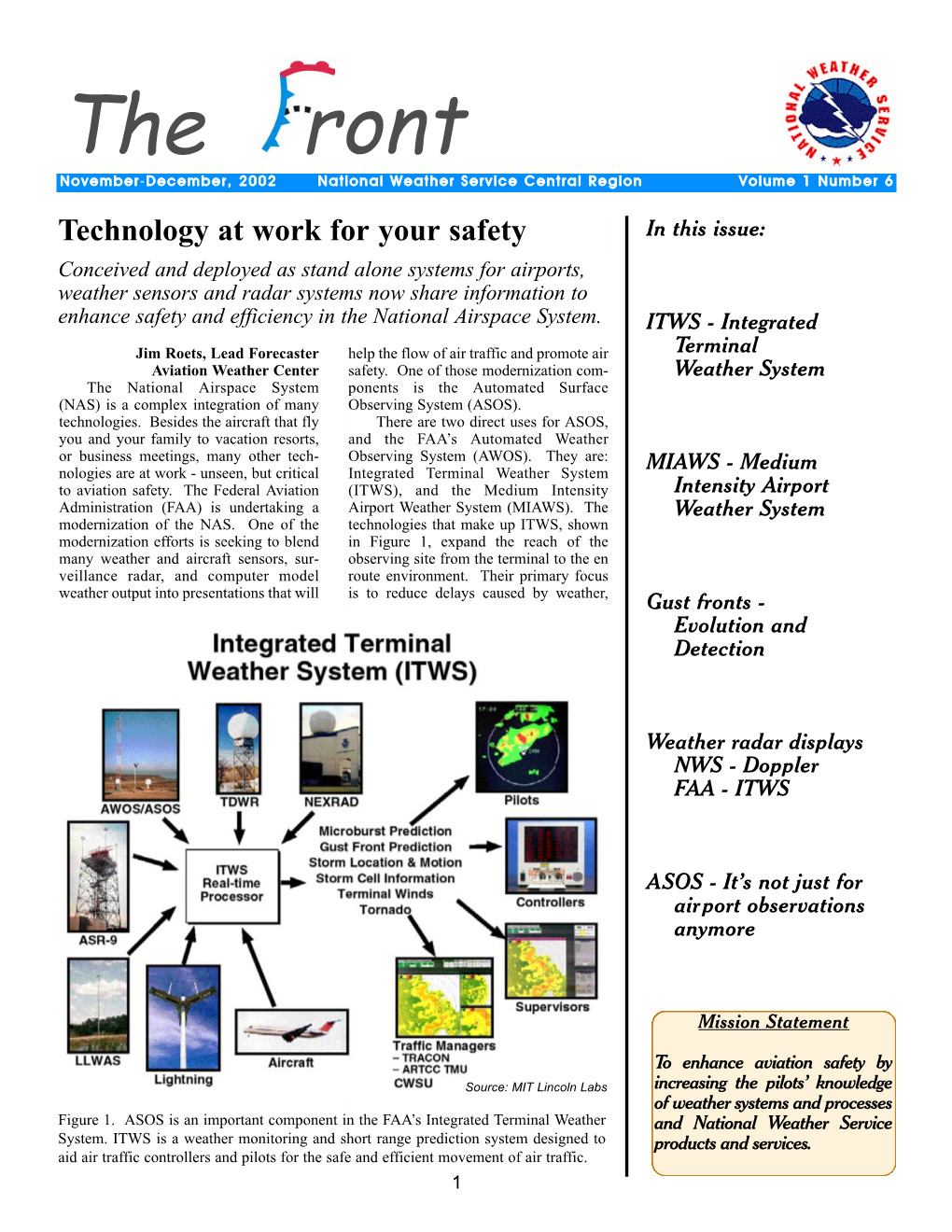 Ront November-Ddecember, 2002 National Weather Service Central Region Volume 1 Number 6