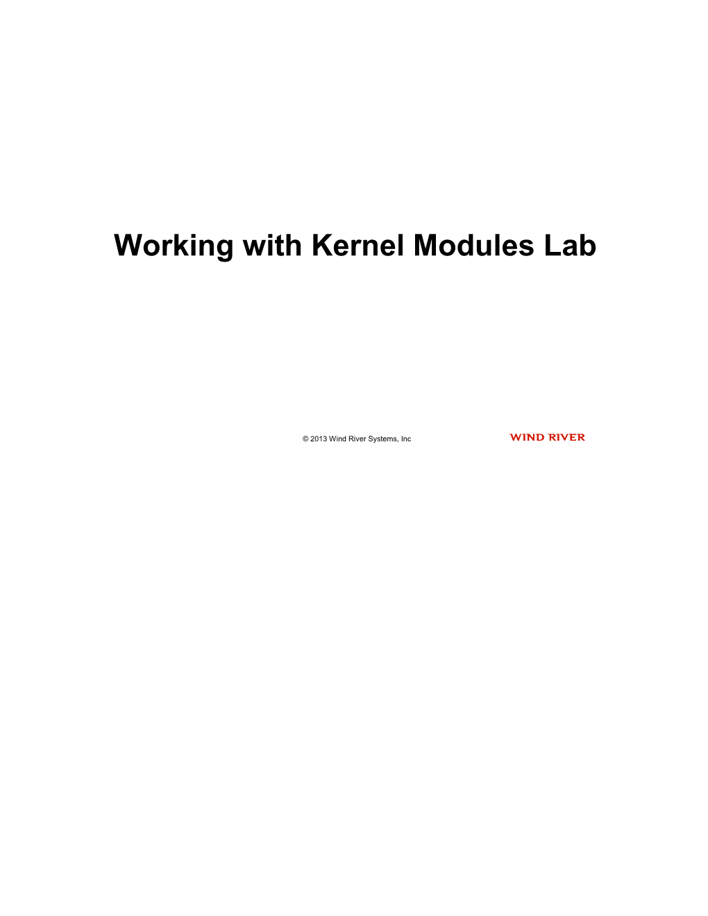 Working with Kernel Modules Lab