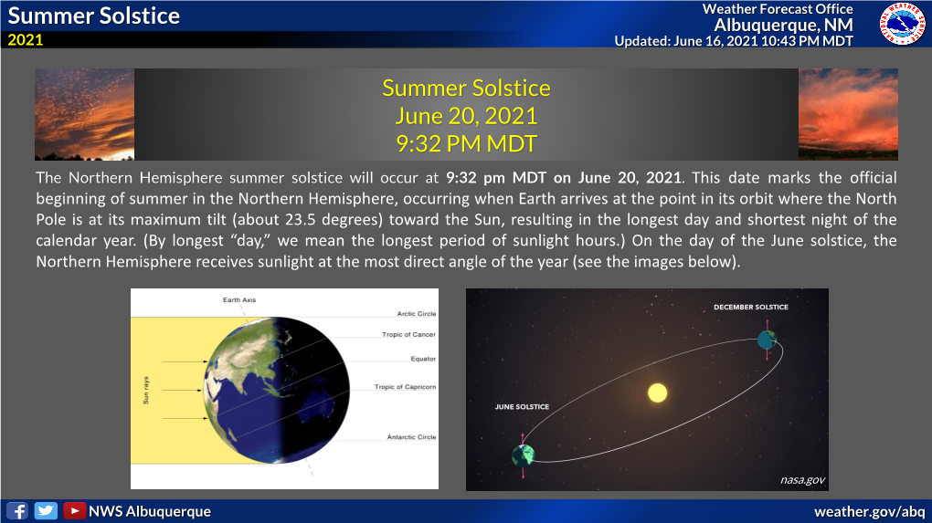 Summer Solstice Summer Solstice June 20, 2021 9:32 PM