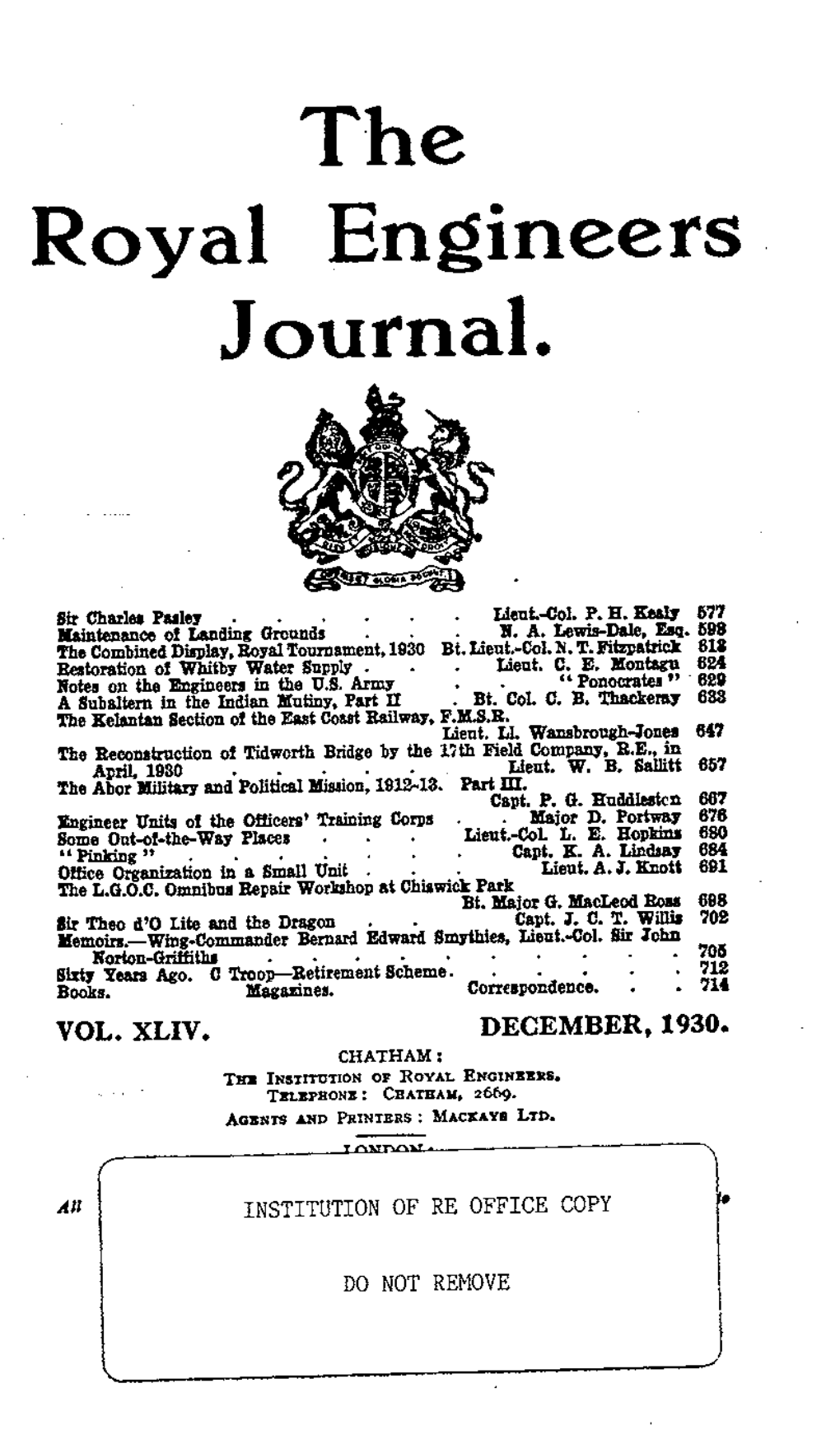 The Royal Engineers Journal