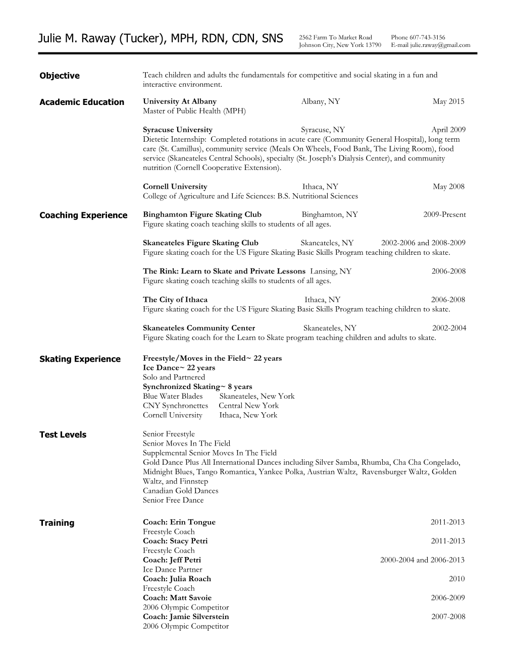 View Julie's Resume