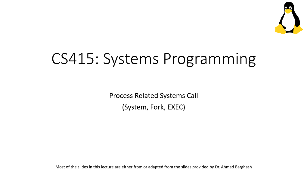 CS415: Systems Programming