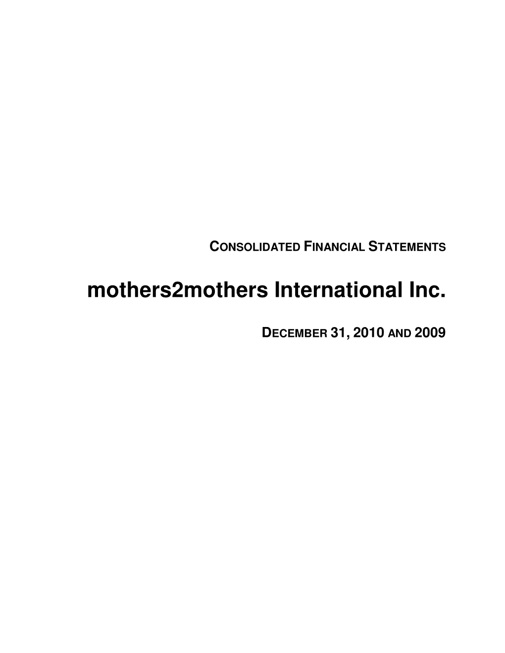 Mothers2mothers International Inc