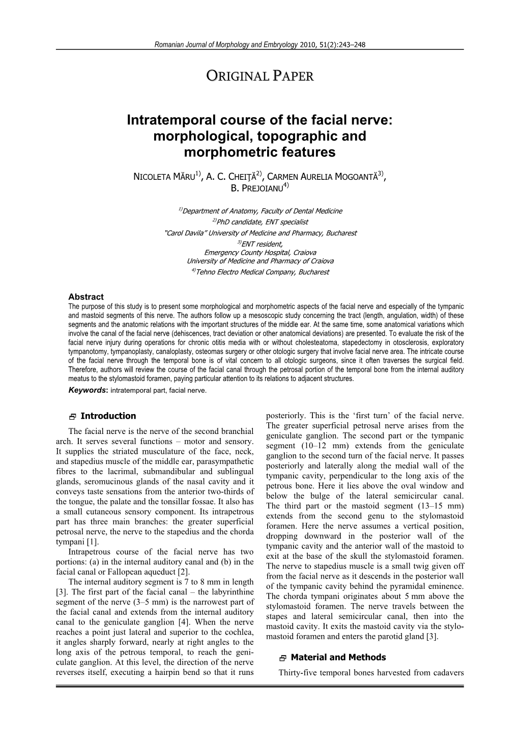 Download PDF Intratemporal Course of the Facial Nerve