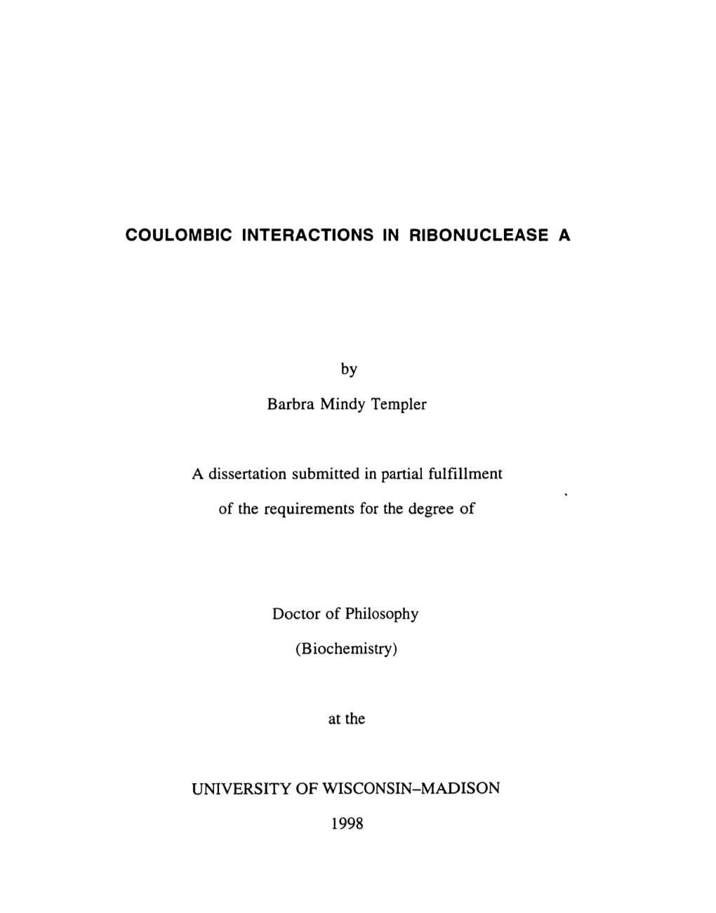 Coulombic Interactions in Ribonuclease A