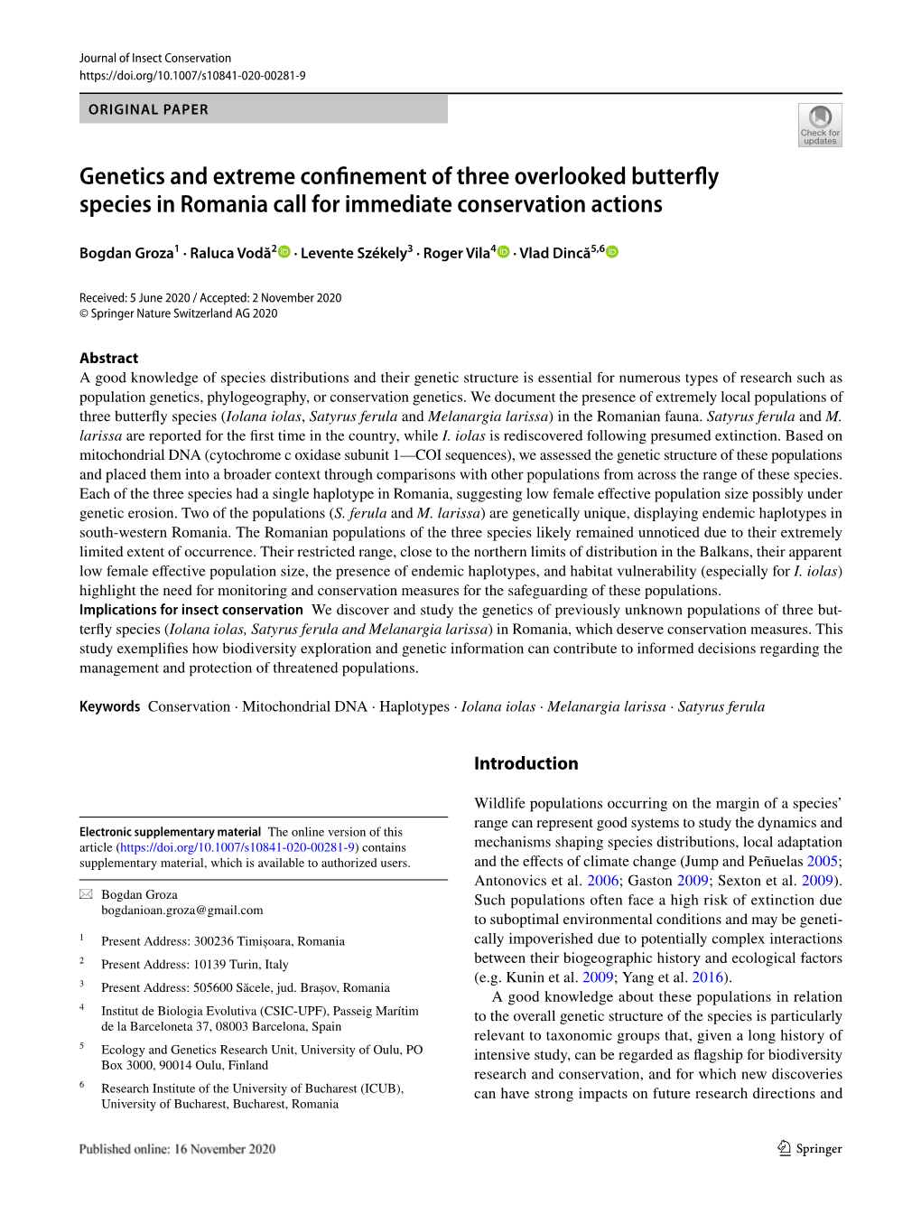 Genetics and Extreme Confinement of Three Overlooked Butterfly Species