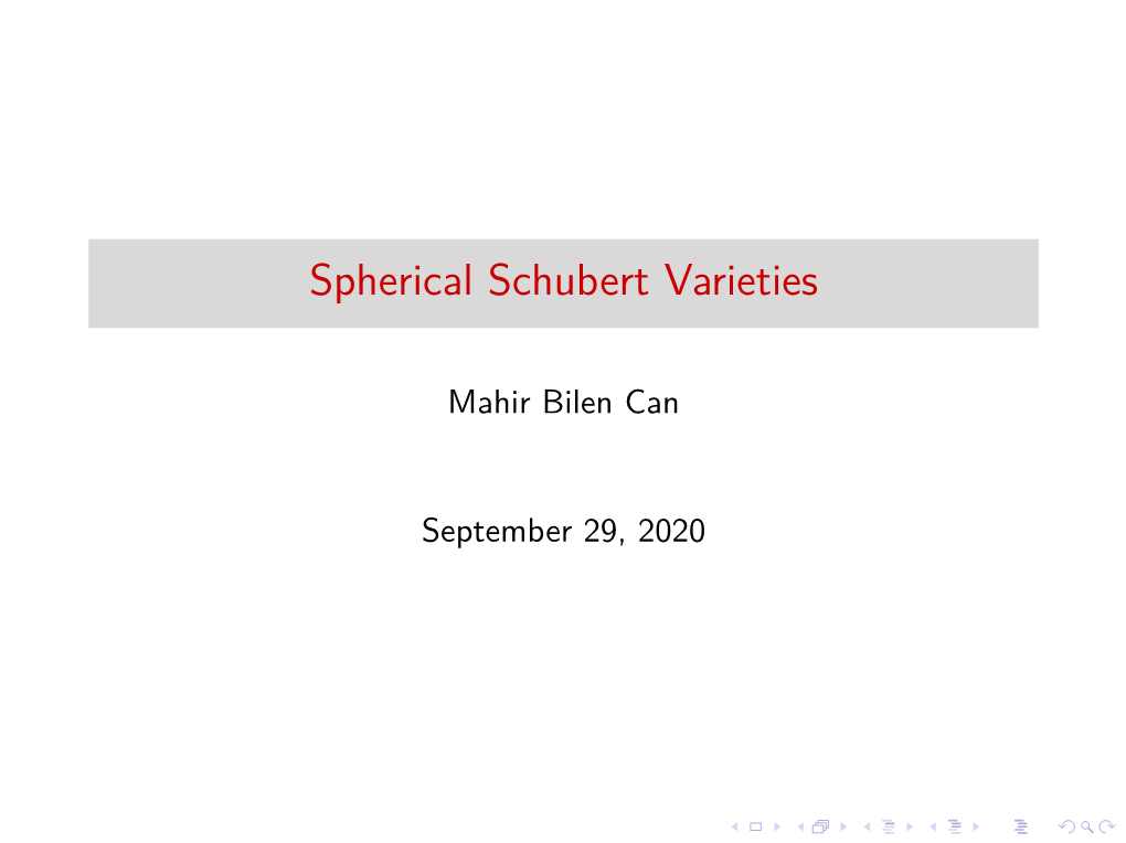 Spherical Schubert Varieties