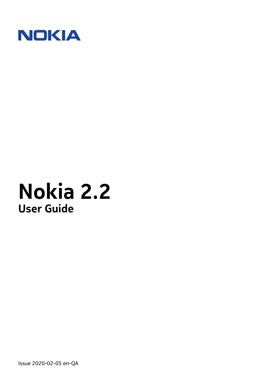 Nokia 2.2 User Guide Pdfdisplaydoctitle=True Pdflang=En