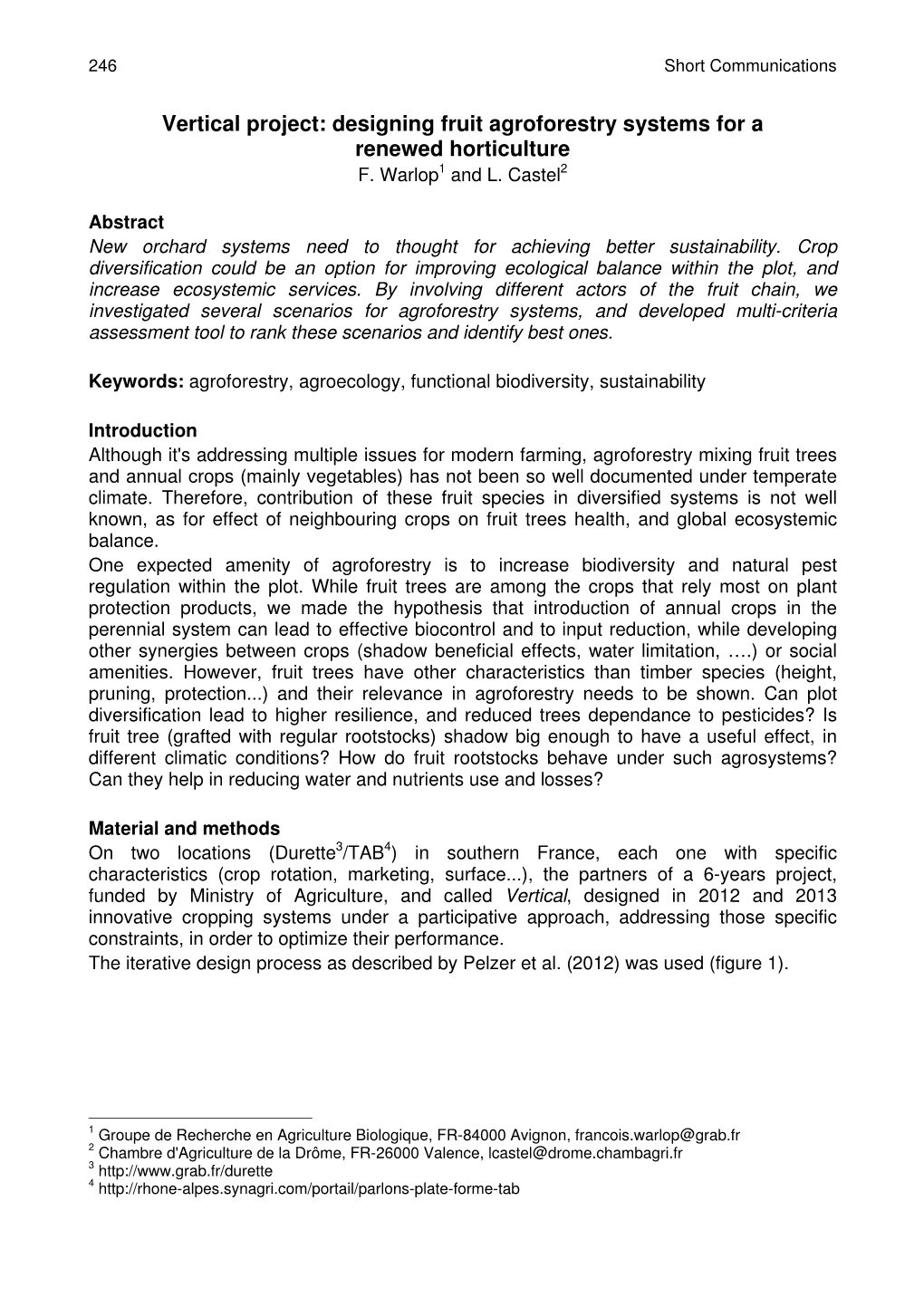 Designing Fruit Agroforestry Systems for a Renewed Horticulture F