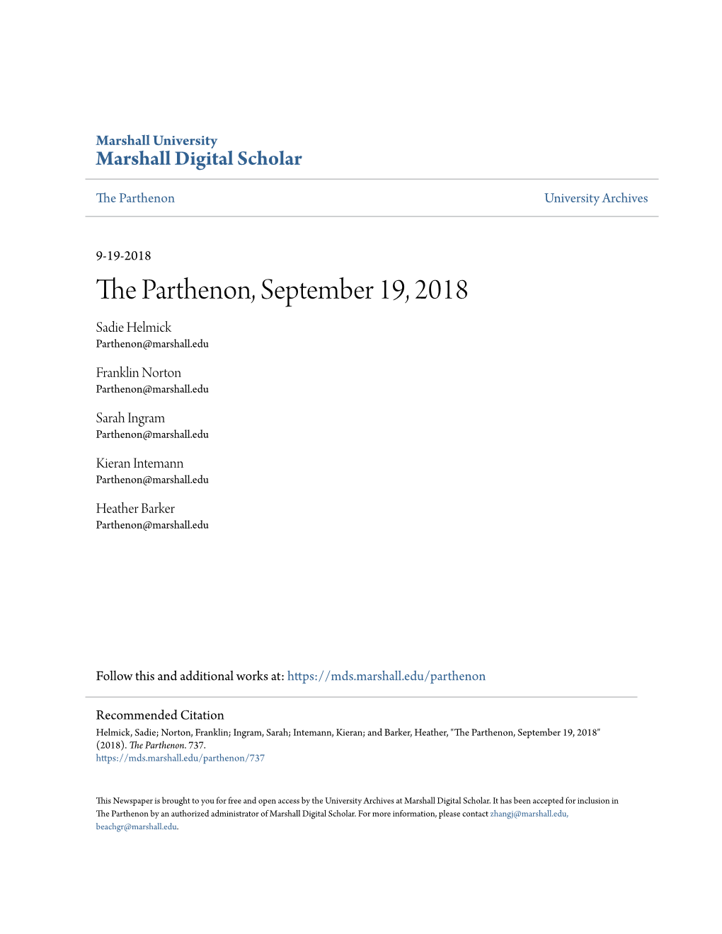 The Parthenon, September 19, 2018