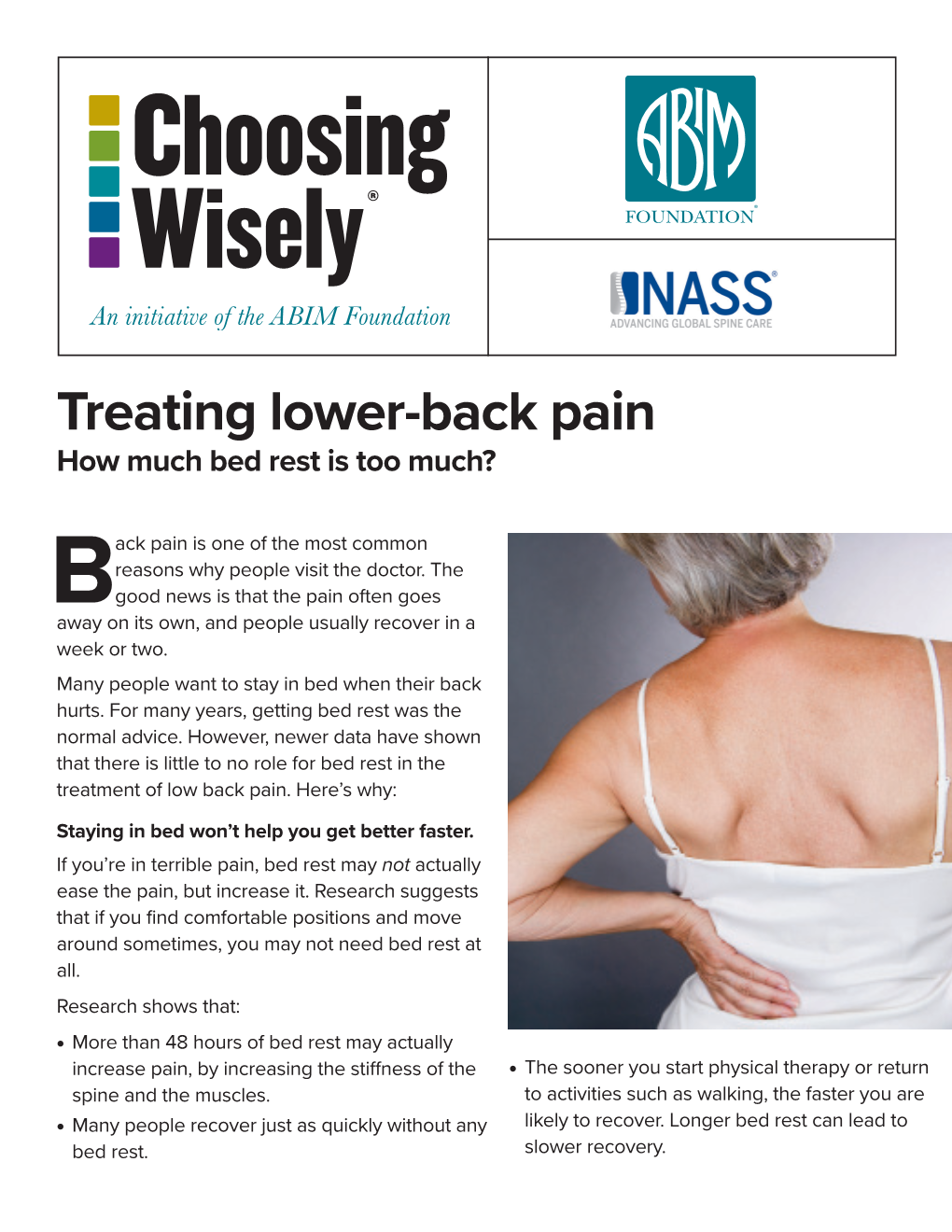 Treating Lower-Back Pain How Much Bed Rest Is Too Much?