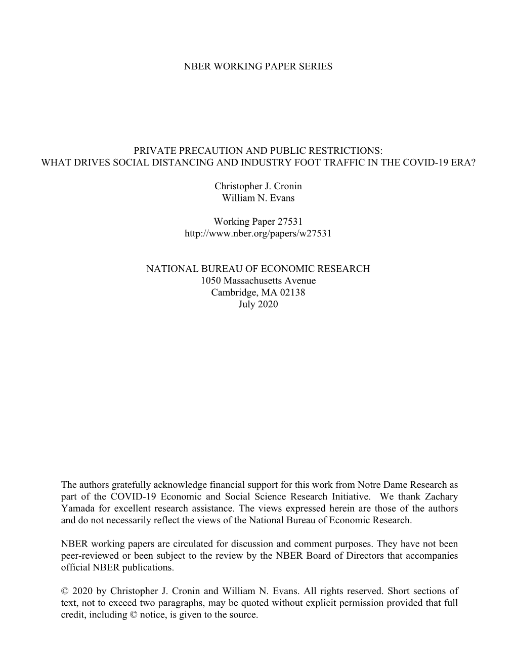 Private Precaution and Public Restrictions: What Drives Social Distancing and Industry Foot Traffic in the Covid-19 Era?