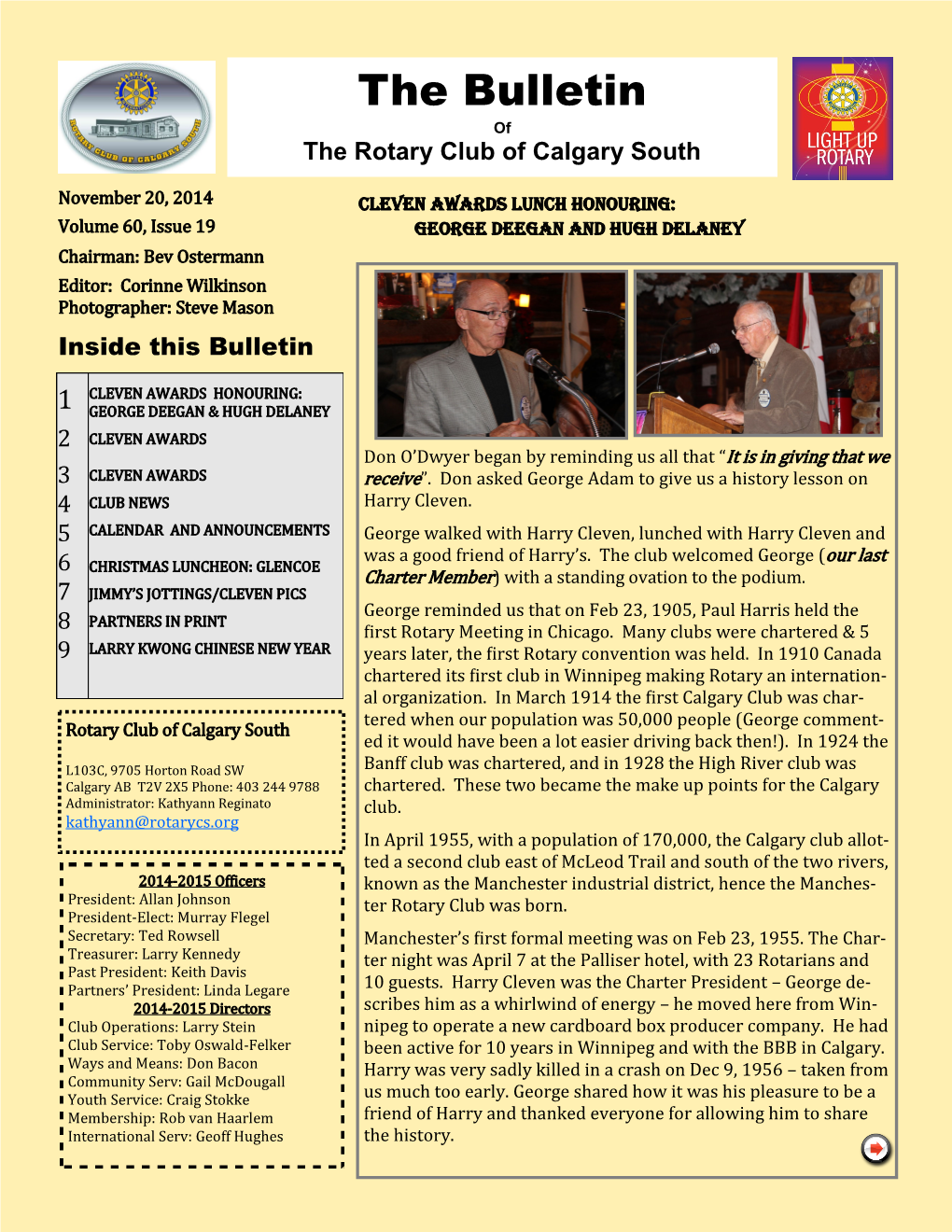 The Rotary Club of Calgary South