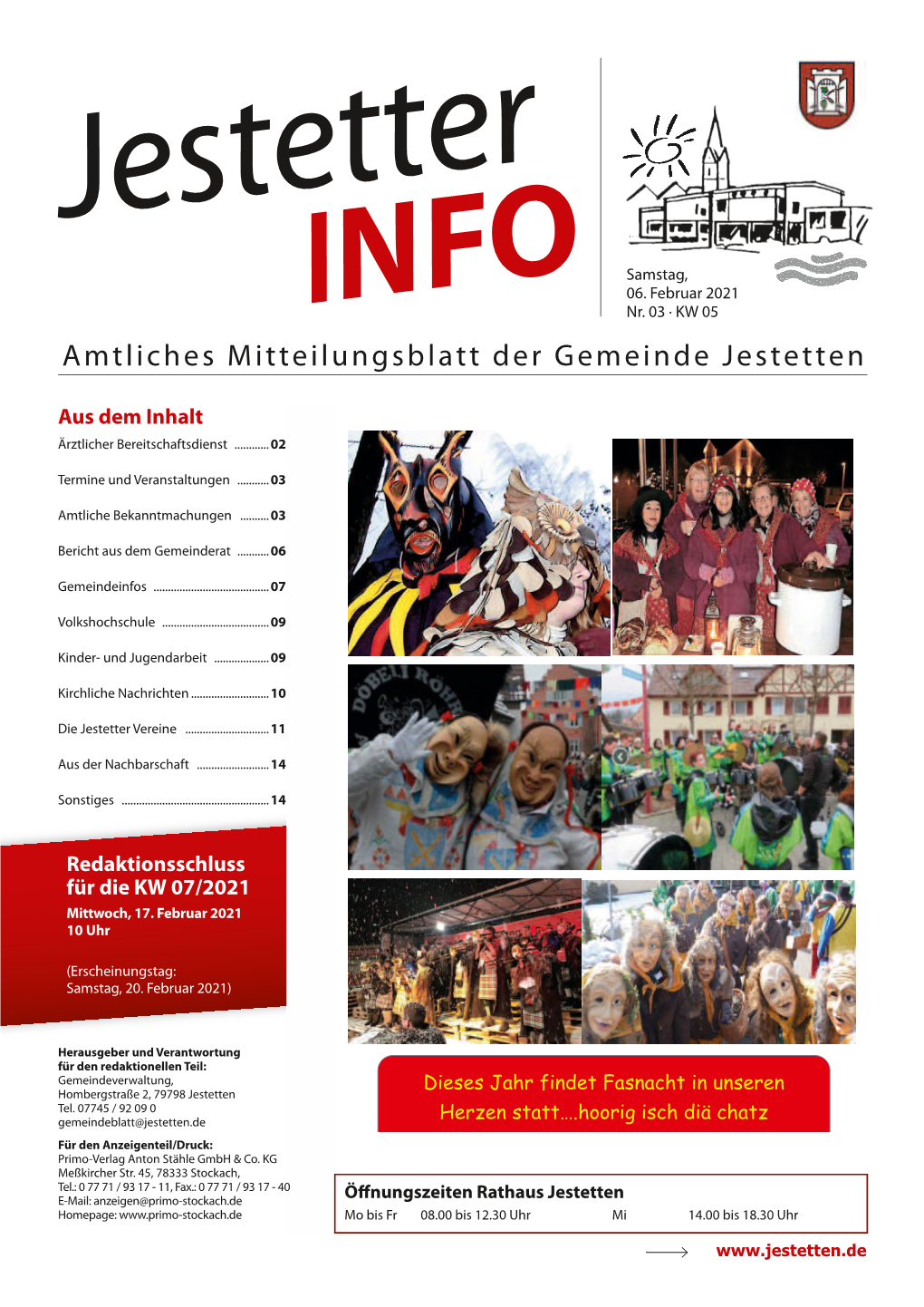 Amtliches Mitteilungsblatt Der Gemeinde Jestetten