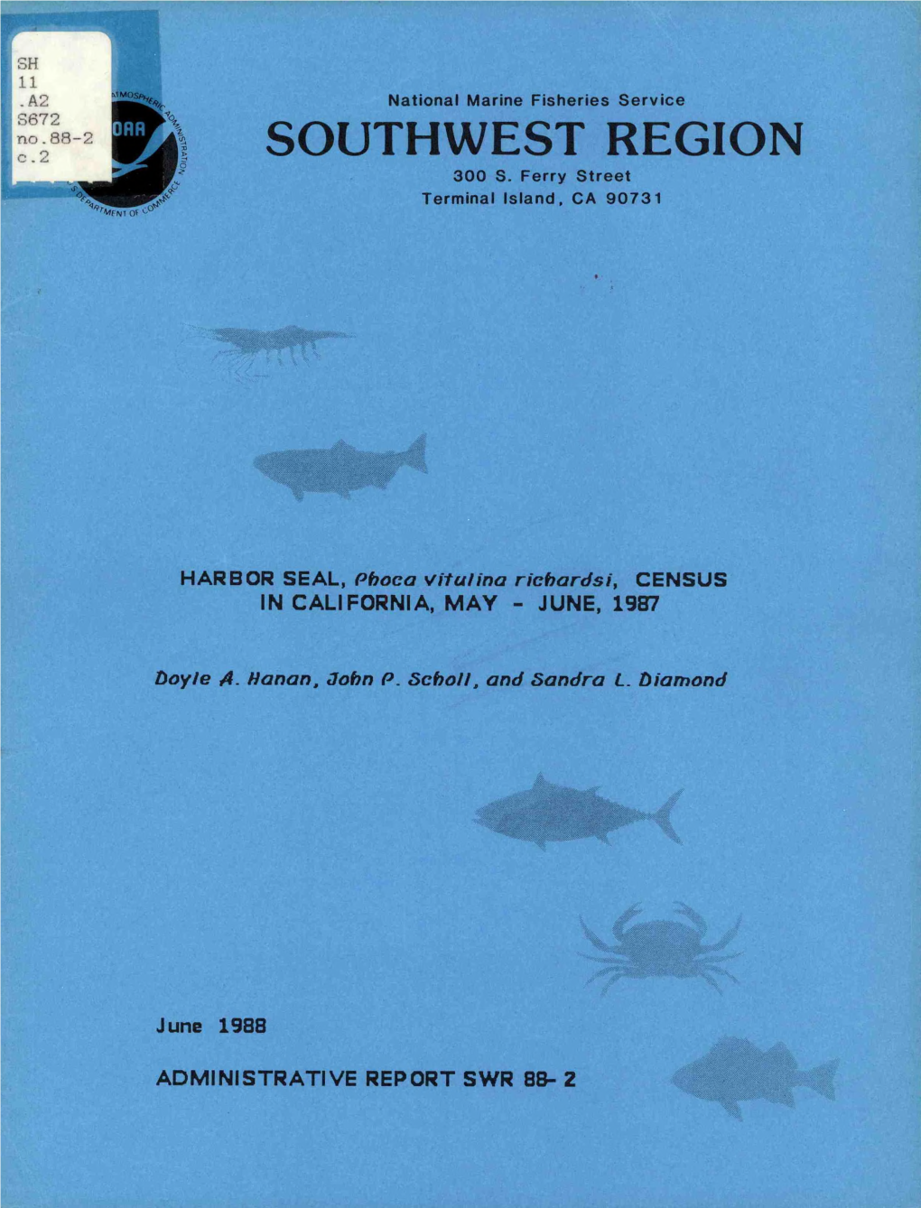 HARBOR SEAL, Phoca Vitalina Richardsi, CENSUS in CALIFORNIA, MAY - JUNE, 1987