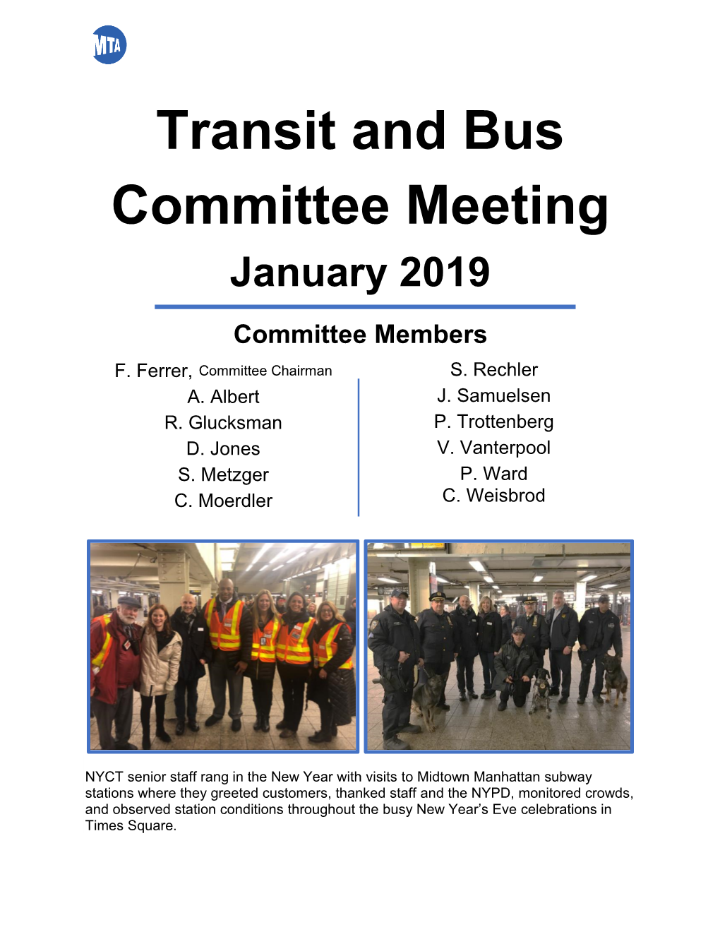 Transit and Bus Committee Meeting January 2019