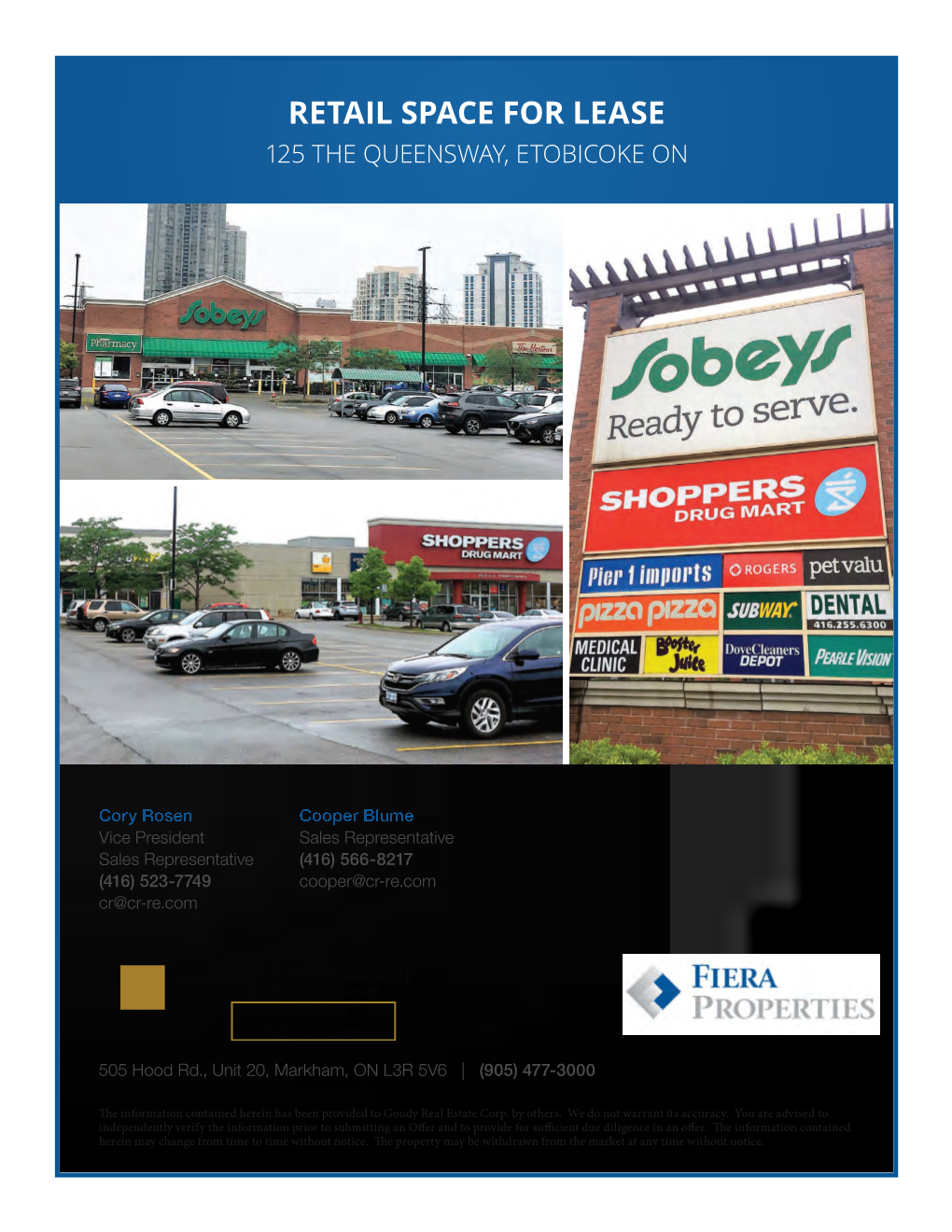 Retail Space for Lease 125 the Queensway, Etobicoke On