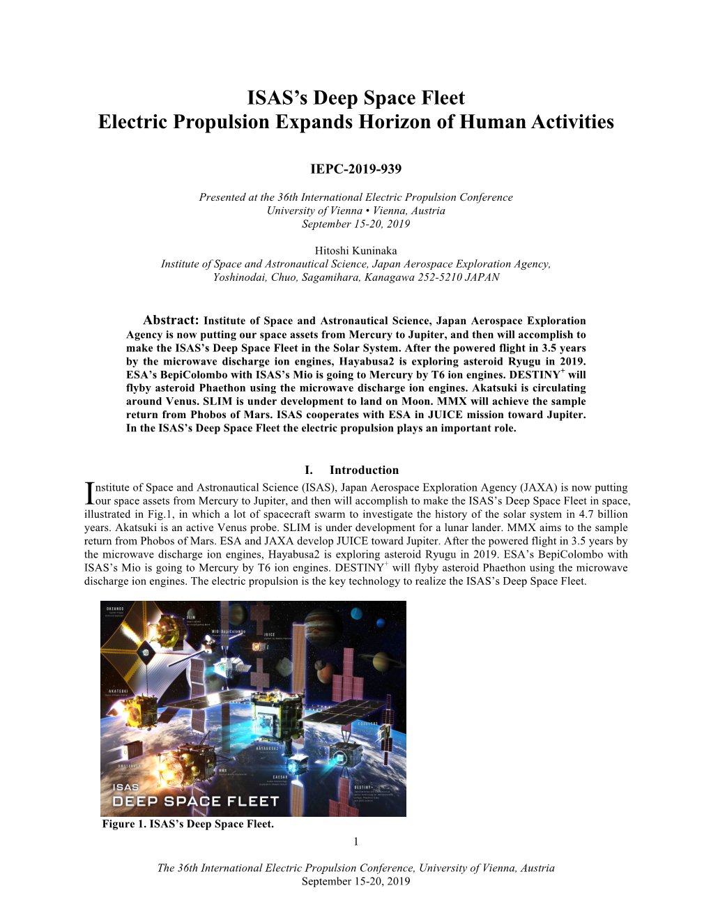 ISAS's Deep Space Fleet Electric Propulsion Expands Horizon of Human Activities