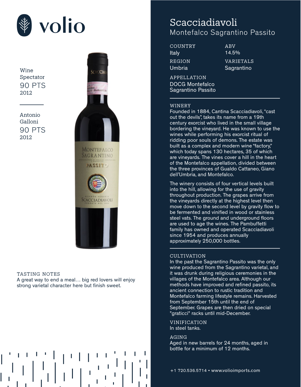 Scacciadiavoli Montefalco Sagrantino Passito Tech Sheet