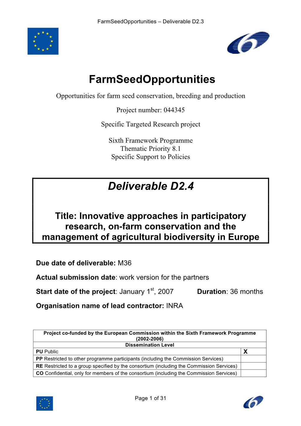 Farmseedopportunities Deliverable D2.4