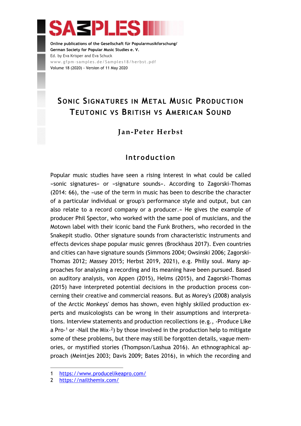 Sonic Signatures in Metal Music Production : Teutonic Vs British Vs