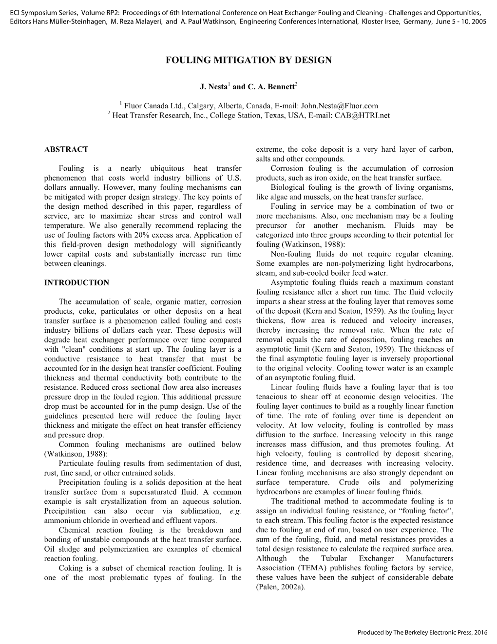 Fouling Mitigation by Design