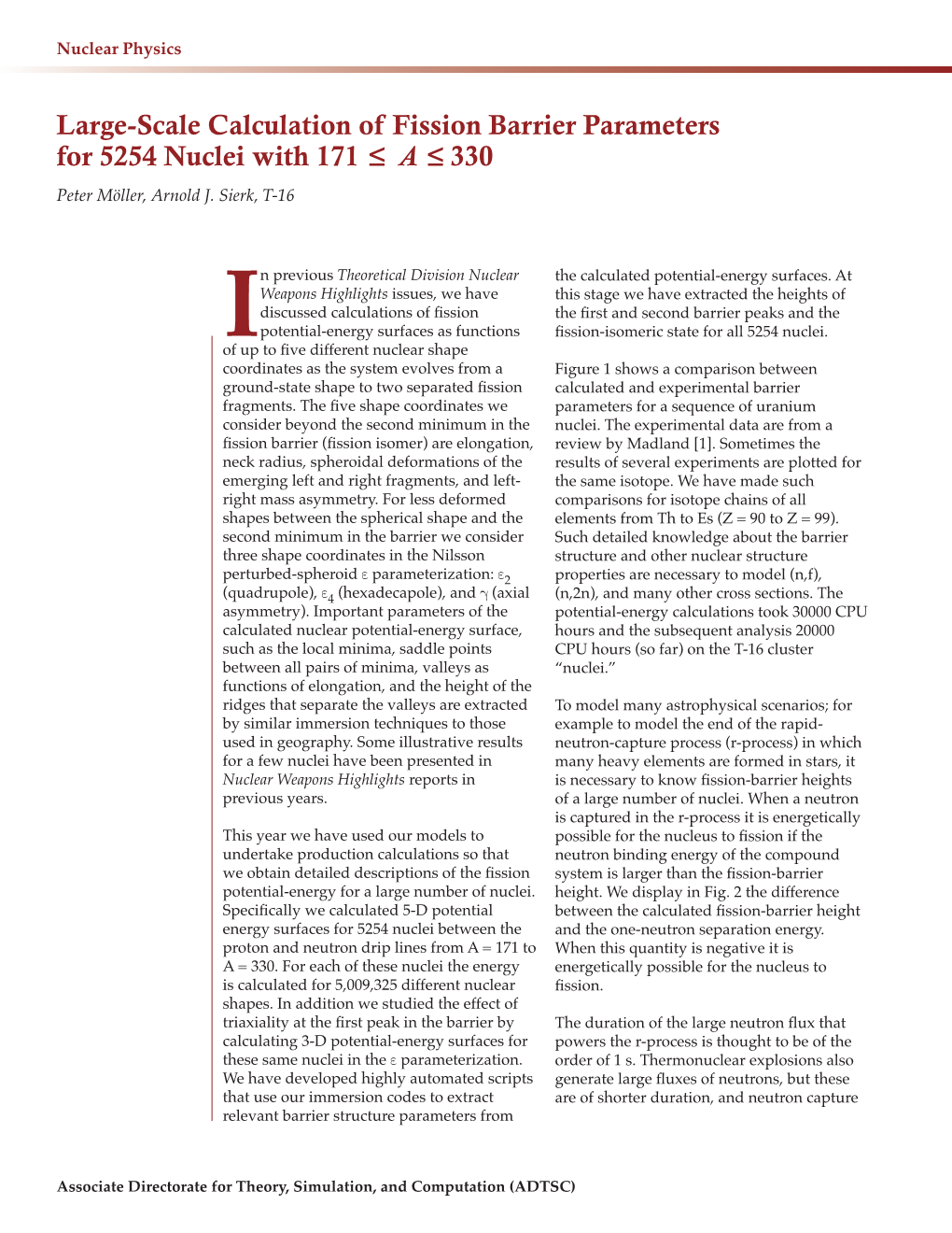 Large-Scale Calculation of Fission Barrier Parameters for 5254 Nuclei with 171 ≤ a ≤ 330