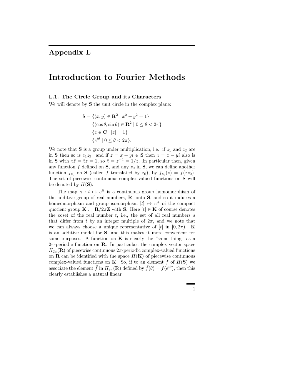 Introduction to Fourier Methods