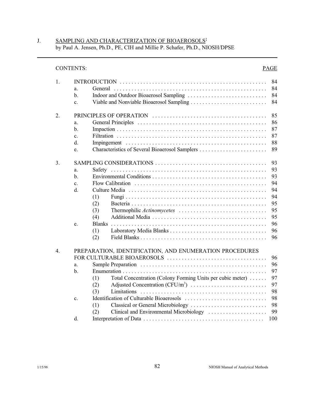 SAMPLING and CHARACTERIZATION of BIOAEROSOLS‡ by Paul A