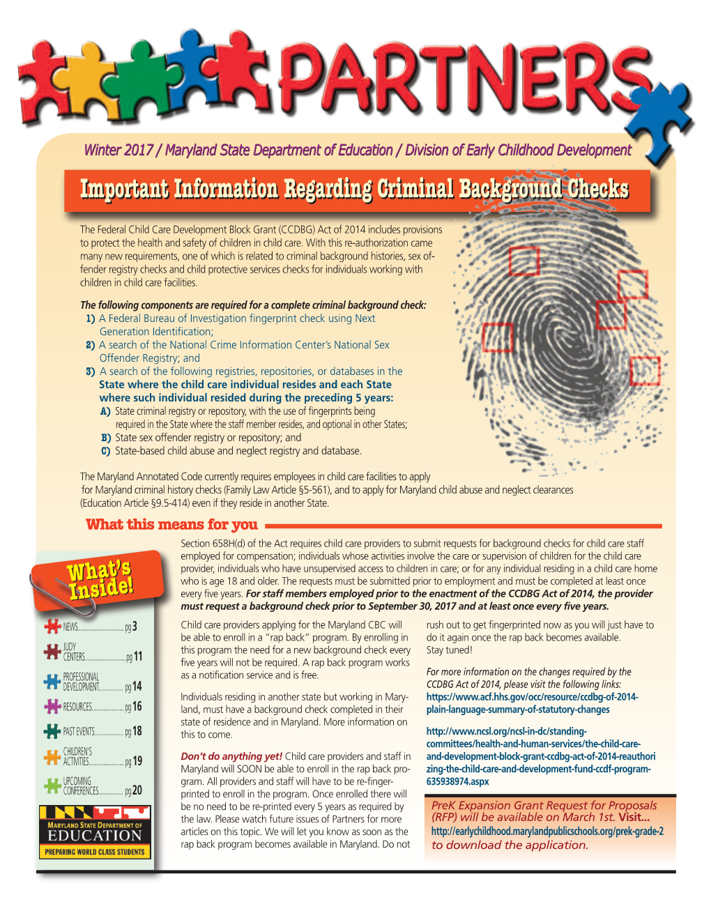 Important Information Regarding Criminal Background Checks