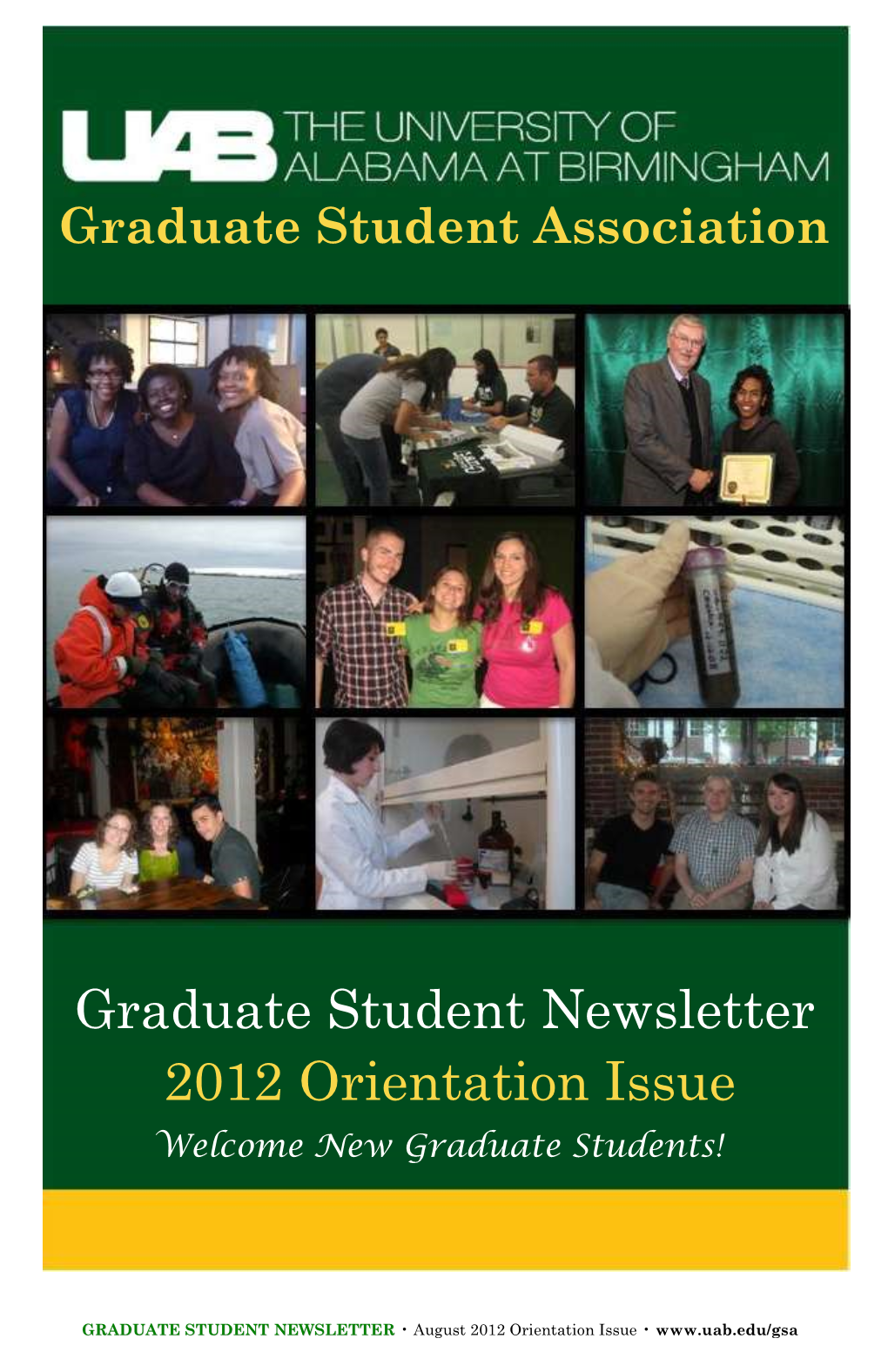 Graduate Student Newsletter 2012 Orientation Issue